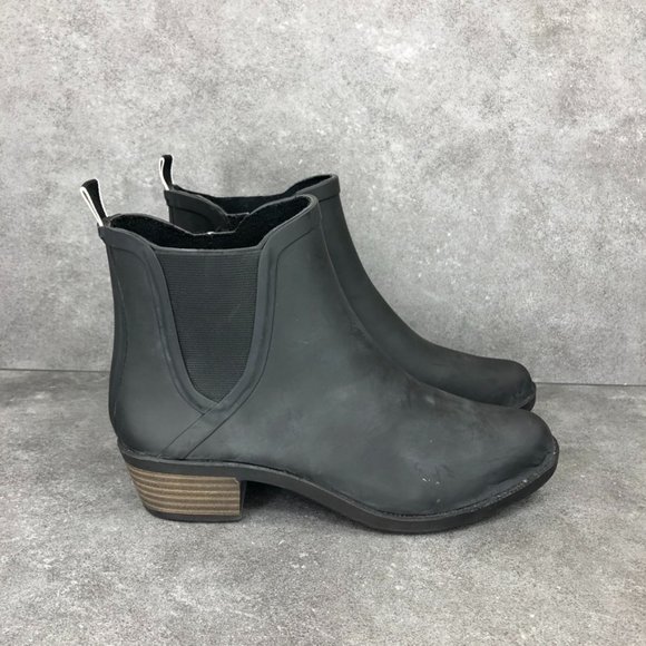 Lucky Brand Base H2O Rubber Rain Bootie Ankle Boot, Black, Women's 7 - Picture 1 of 10